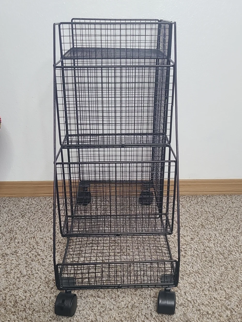 Black Wire Rolling Storage Organizer - Home Storage & Organization